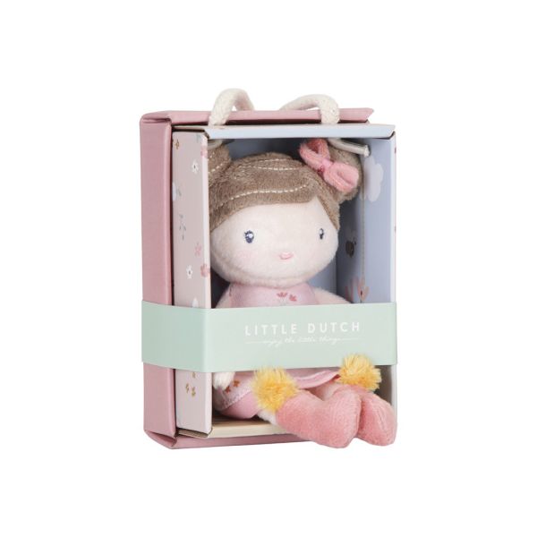 Little Dutch Little Pink Flowers Knuffelpop - Rosa - 10 cm