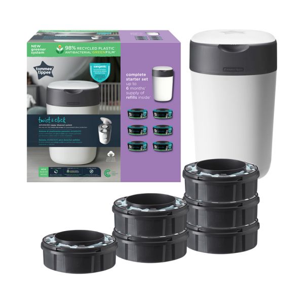 Tommee Tippee Twist & Click Starterpakket Luieremmer + 6 Refill