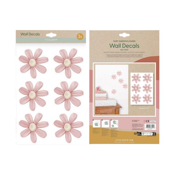 Little Dutch Muurstickers Bloemen - Fairy Garden - 3 Vellen