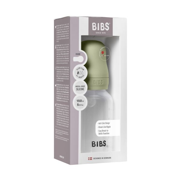 Bibs Fles - Slow Flow - 150 ml - Silicone - Sage