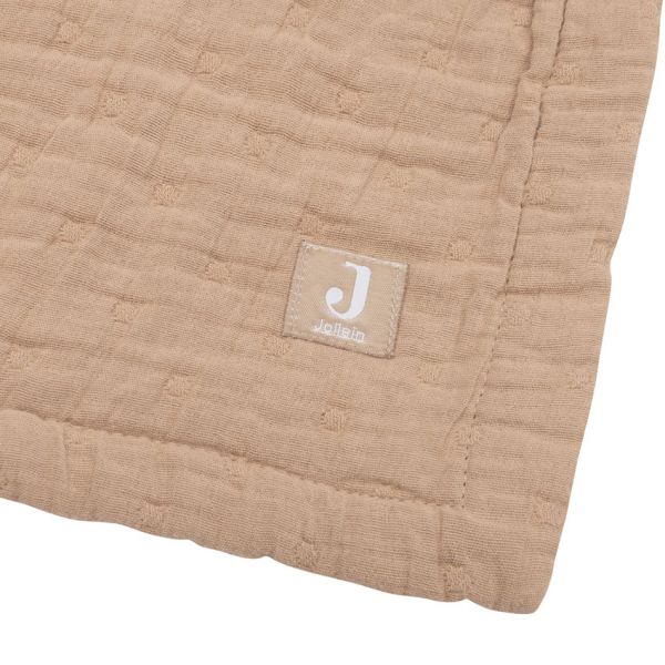 Jollein Deken - 75 x 100 cm - Hydrofiel - Jacquard Biscuit GOTS