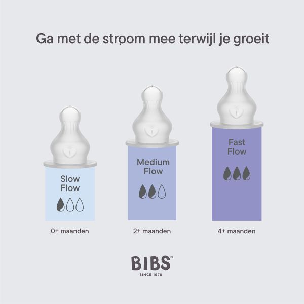 BIBS Flesspeen Rond - Medium Flow - 2 Pack - Silicone