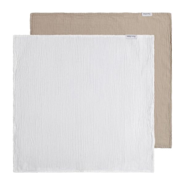 Baby's Only Tender Hydrofiele Doek – Beige/Wit – 115 x 115 cm – 2-Pack