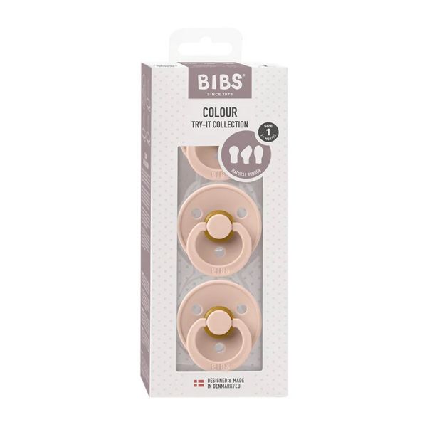 BiBs Try-It Fopspeen - 3 Stuks - 0-6 Mnd - Blush