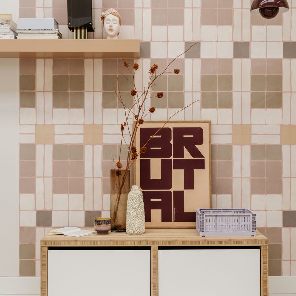 Bibelotte Behang - Patchwork - Poeder