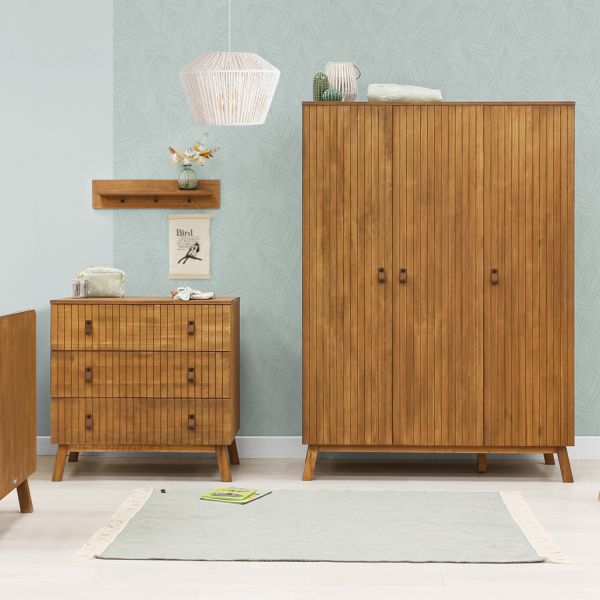 Bopita Senna Kledingkast 3-Deurs - Rose / Wood