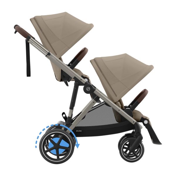 Cybex E-Gazelle S Twin Kinderwagen - Taupe - Almond Beige / Beige Cybex E-Gazelle S Twin Kinderwagen - Taupe - Almond Beige / Beige