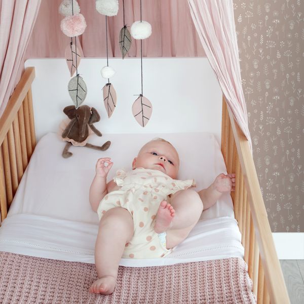 Estahome Bloemmotief Behang I - 0,53 x 10,05 m - Oudroze / Wit