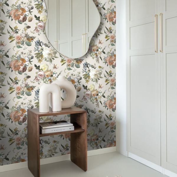 Estahome Vintage Bloemen Behang VI - 0,53 x 10,05 m - Beige