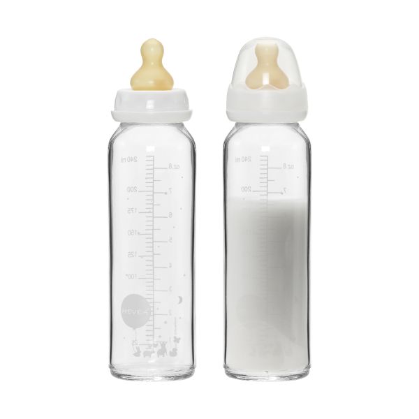 Hevea Glazen Fles 240 ml 2 Stuks