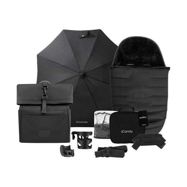 iCandy Peach 7 Studio Kinderwagen 2-in-1 - Complete Bundel - Ultra Matt Black