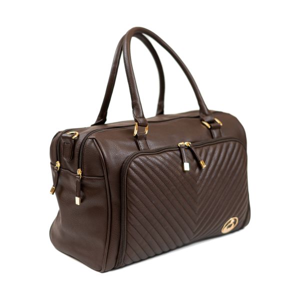 Isoki Double Zip Luiertas - Diagonal Quilted Chocolate
