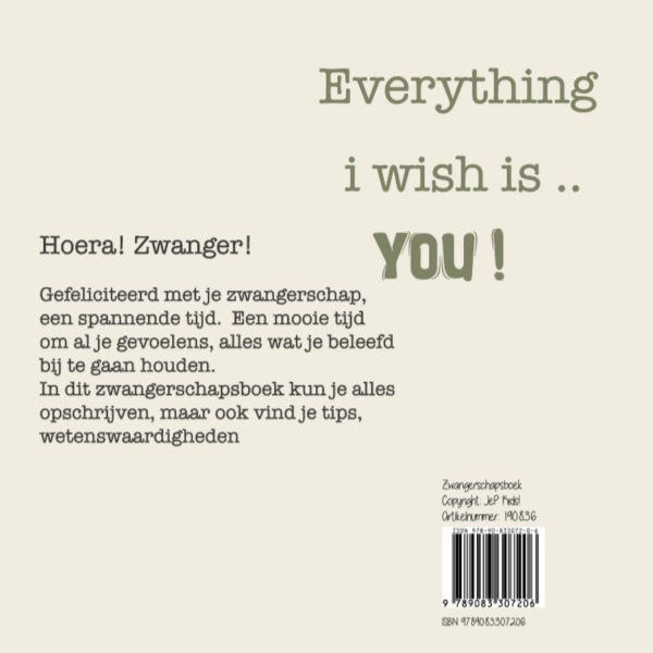 JEP! Kids Zwangerschapsboek - Smoke Groen - 30 x 21 cm 