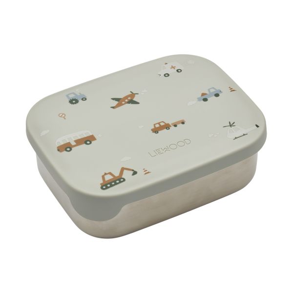 Liewood Arthur Lunchbox - Vehicles / Dove Blue Mix