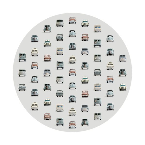 Studio Ditte Auto Cirkelbehang - 95 cm - Lichtgrijs