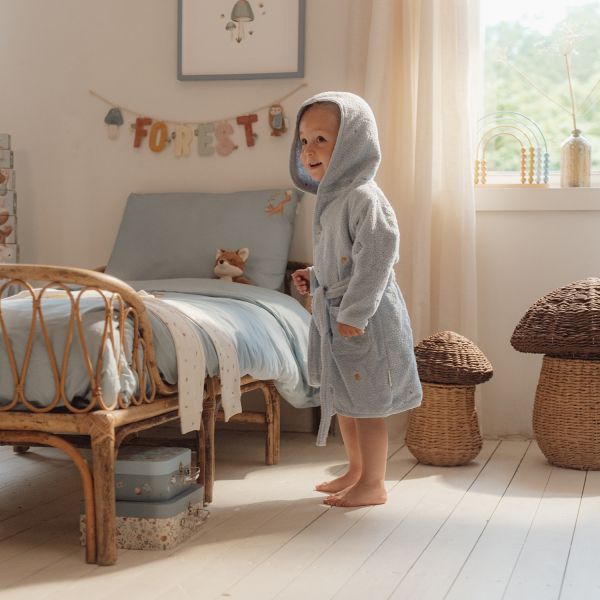 Little Dutch Badjas Geborduurd - Maat 86/92 - Blue