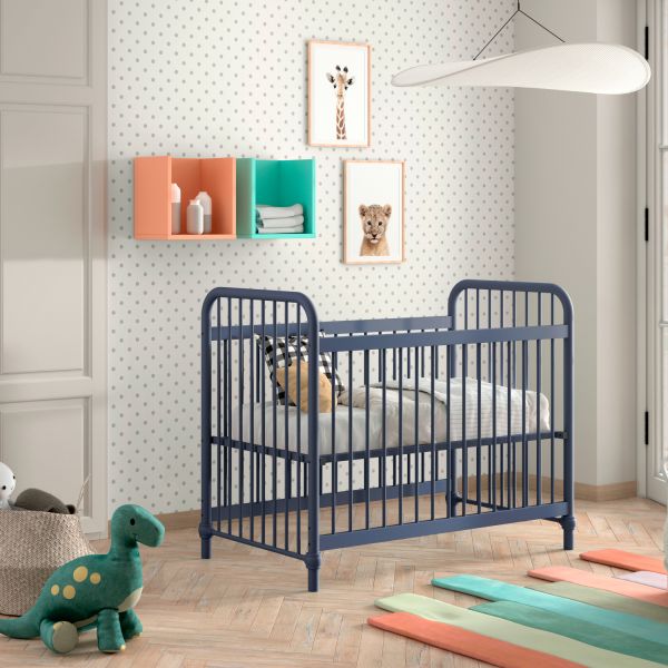 Vipack Bronxx Babybed - 60 x 120 cm - Mat Blue Denim