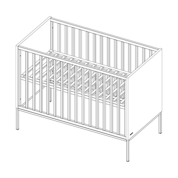 Kidsmill Amy Babybed Grijs 60 x 120 cm