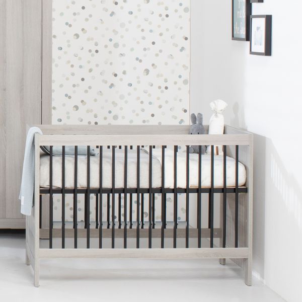 Europe Baby Vittoria Babybed Grijs / Zwart 60 x 120 cm