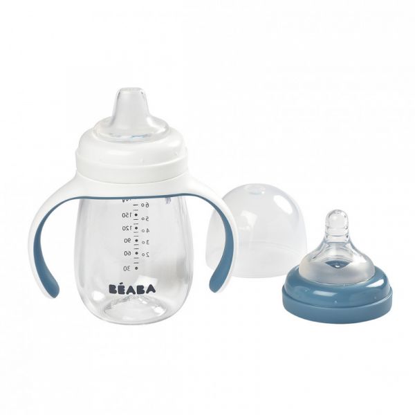 Beaba Evolutieve 2-in-1 Drinkfles 210 ml Windy Blue