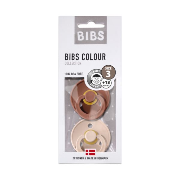 BiBs Fopspeen - Rond - 2 Stuks - 18 Mnd+ - Woodchunk/Blush 