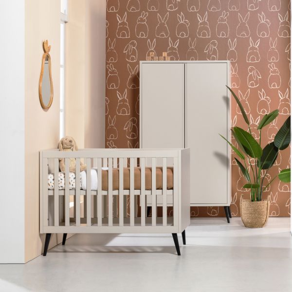 Europe Baby Sterre Babybed - Oatmeal / Zwart - 70 x 140 cm
