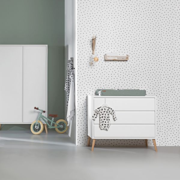 Europe Baby Sterre Babykamer Wit / Naturel | Ledikant 60 x 120 cm + Commode 