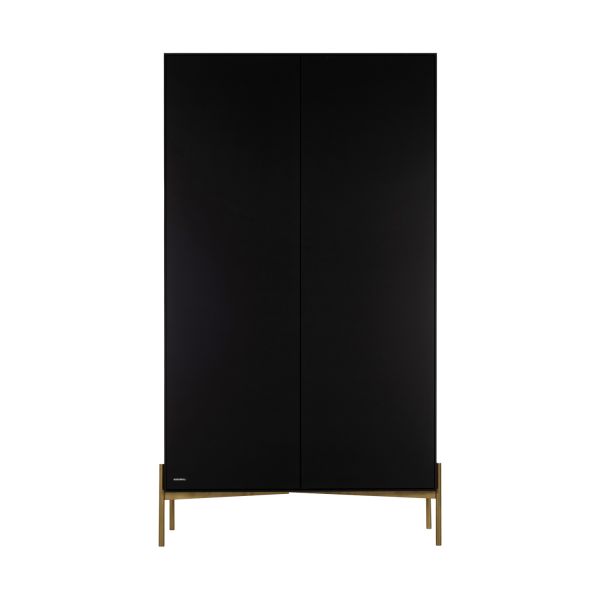 Kidsmill Boutique Babykamer Zwart / Brass | Bed 60 x 120 cm + Commode + Kast 2-Deurs