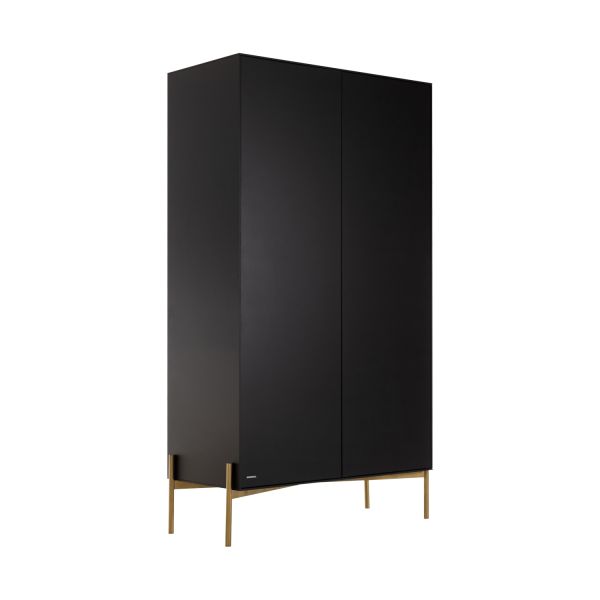 Kidsmill Boutique Babykamer Zwart / Brass | Bed 60 x 120 cm + Commode + Kast 2-Deurs