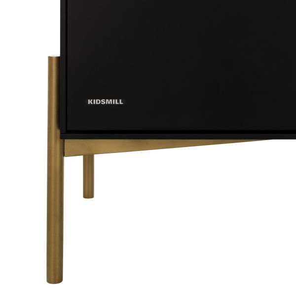 Kidsmill Boutique Babykamer Zwart / Brass | Bed 60 x 120 cm + Commode + Kast 2-Deurs