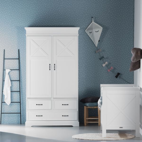 Kidsmill Savigno Kledingkast 2-Deurs Met Kruis Wit 