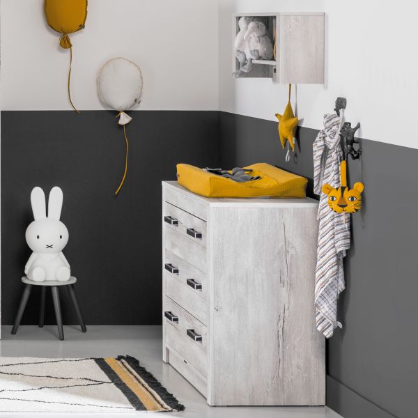 Kidsmill Sem Nautic Babykamer Grijs | Bed 60 x 120 cm + Commode
