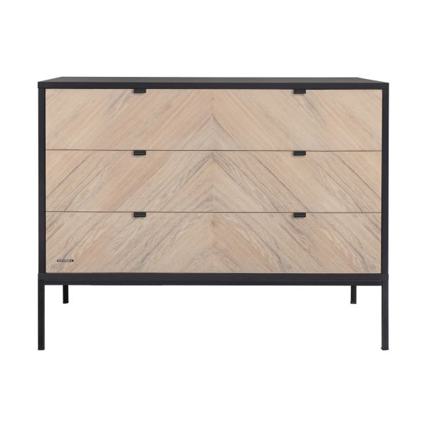 Kidsmill Vince Babykamer Black / Oak | Bed 60 x 120 cm + Commode Breed