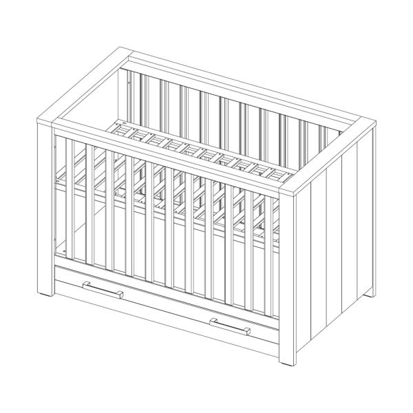 Kidsmill Sem Nautic Babybed Met Lade Grijs  60 x 120 cm