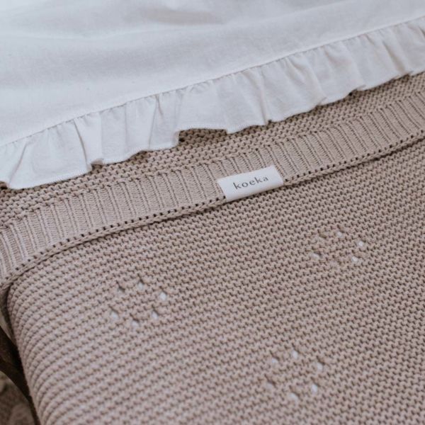 Koeka Ruffle Wieglaken Warm White 80 x 100 cm
