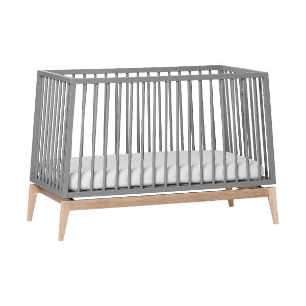 Leander Luna Babybed Grey / Oak 70 x 140 cm