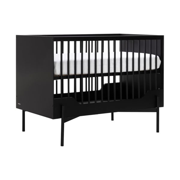 Kidsmill Boutique Babykamer Zwart Mat | Bed 60 x 120 cm + Commode + Kast 2-Deurs