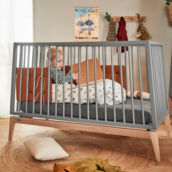 Leander Luna Babybed Grey / Oak 70 x 140 cm