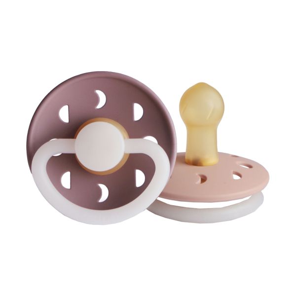 FRIGG Moon Glow Fopspeen Mauve / Blush 0-6 Mnd 2 Stuks