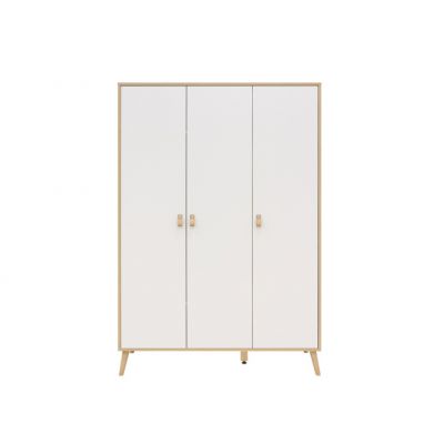 Bopita Kledingkast - Jort - Wit/Naturel - 3-Deurs