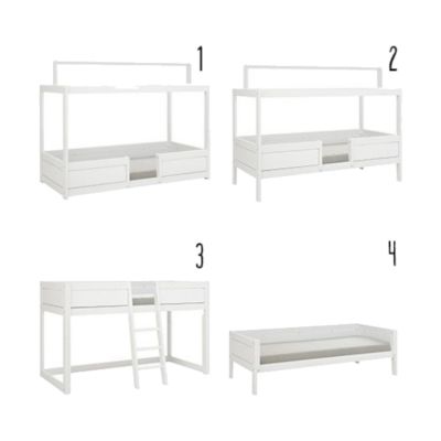 LIFETIME Kidsrooms 4 in 1 Bedcombinatie Met Dak Wit Gelakt