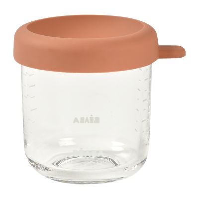 Beaba Glazen Bewaarpotje – 250 ml – Terracotta