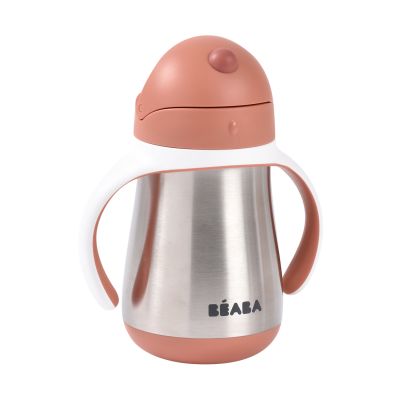 Beaba Rietjesbeker – 250 ml – RVS – Terracotta