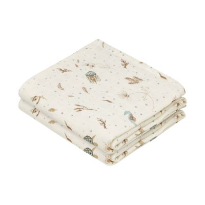 Cam Cam Copenhagen Muslin Sea Garden Doeken Set - 2 Stuks - 70 x 70 cm