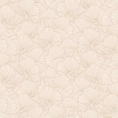 Estahome Getekende Bladeren Behang I - 0,53 x 10,05 m - Zand / Beige / Licht Terracotta