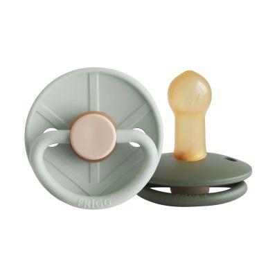 FRIGG Little Viking Fopspeen - Rond - 2 Stuks - 6-18 Mnd - Sage/Olive