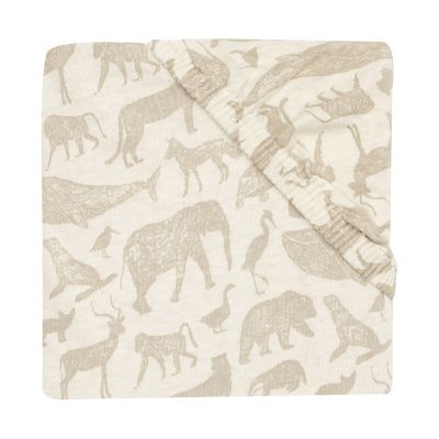 Jollein Jersey Animals Hoeslaken - Nougat