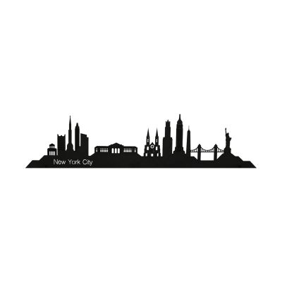 Casa Sentir Skyline New York City Wanddecoratie - Small - Zwart