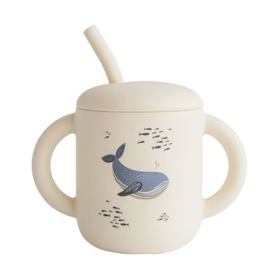 Mushie Drinkbeker met Rietje - Whales
