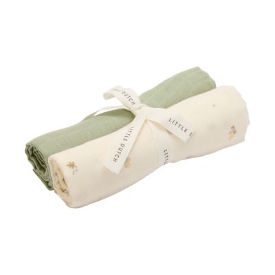 Little Dutch Hydrofiele Doeken - Forest Treasures &amp; Sage - 70x70 cm - 2 stuks
